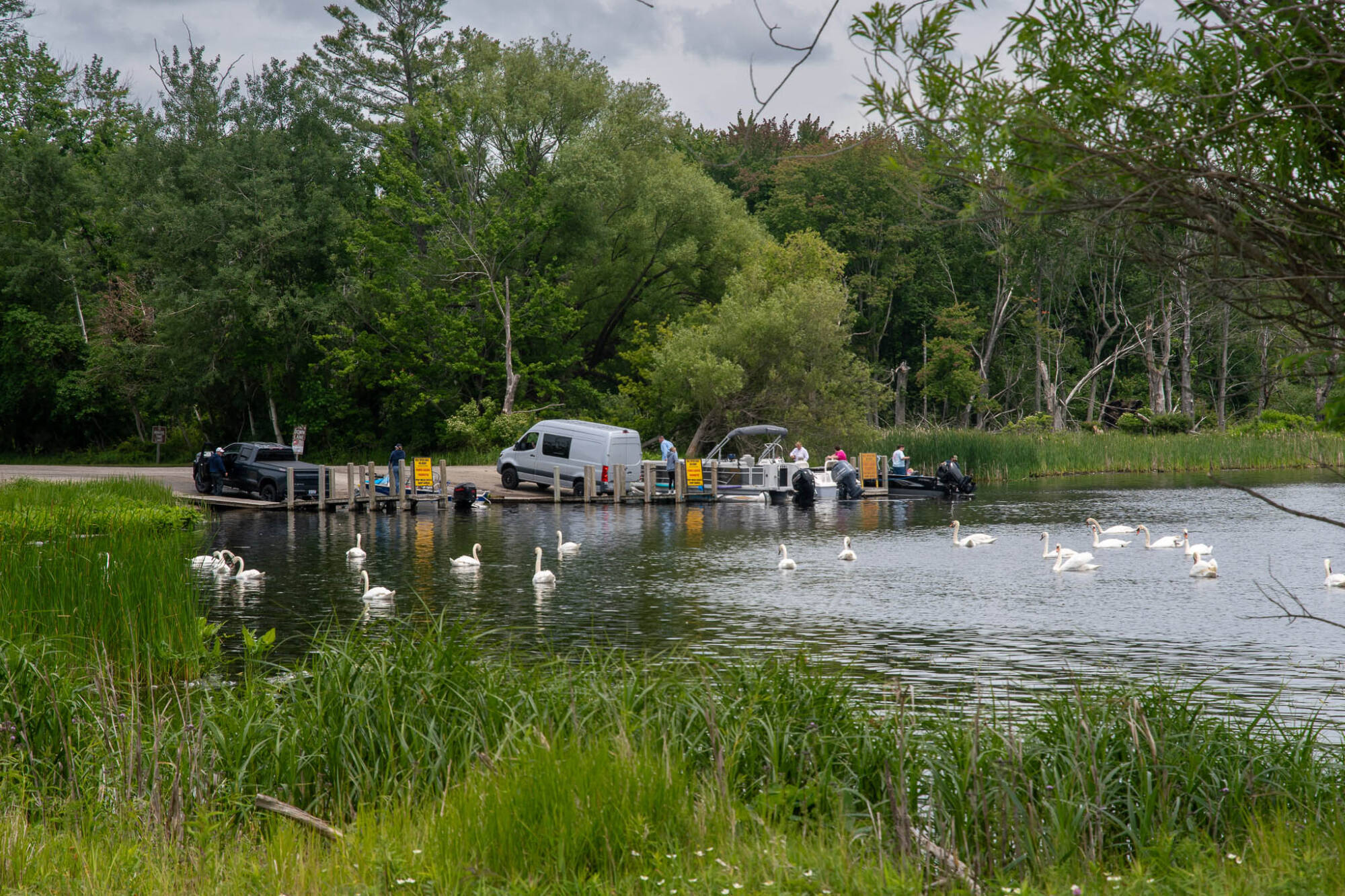 Boaters launch at Snug Harbor